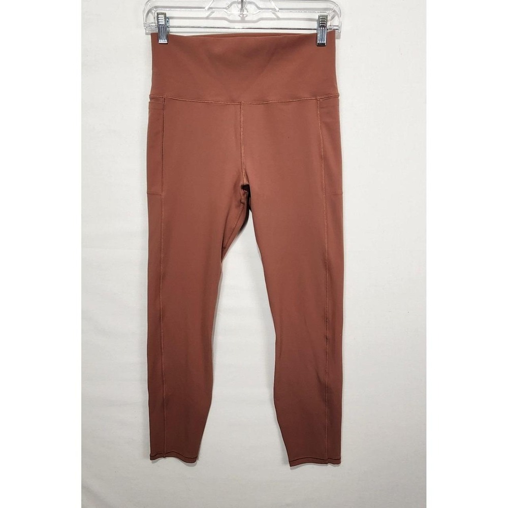 Vuori Women's Size M High Rise Performance Leggings Rust Brown 7/8 Yoga Athletic